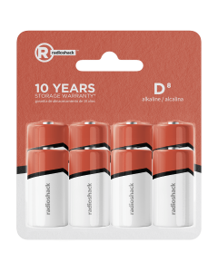RadioShack D Alkaline Batteries 8 Pack 2302292