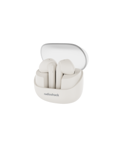RadioShack Transparent Case TWS Earbuds, White, IPX5, Bluetooth 5.4, Noise Cancelling 3304410
