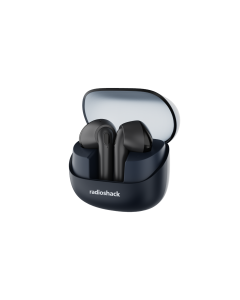 RadioShack Transparent Case navy blue TWS Earbuds, White, IPX5, Bluetooth 5.4, Noise Cancelling 3304411