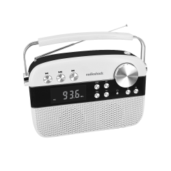 RadioShack AM/FM 2-Band Vintage Radio with Bluetooth Function and USB/TF ports White 1202267