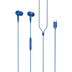 RadioShack RadioShack Blue Round Stereo Headphones, Type-C, Built-in Microphone & Volume Control 3304387