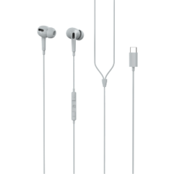 RadioShack Gray Round Stereo Headphones, Type-C, Built-in Microphone & Volume Control 3304388