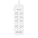 RadioShack 8 Outlet Power Strip + 2 USB ports + 1 USB-C ports with 2450J protection 6100856